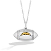 Thumbnail Image 1 of True Fans Los Angeles Chargers Diamond Accent Football Necklace in Sterling Silver