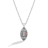 Thumbnail Image 0 of True Fans Cincinnati Bengals 1/20 CT. T.W. Diamond Vertical Football Necklace in Sterling Silver