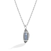 Thumbnail Image 1 of True Fans Detroit Lions 1/20 CT. T.W. Diamond Vertical Football Necklace in Sterling Silver