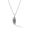 Thumbnail Image 2 of True Fans Detroit Lions 1/20 CT. T.W. Diamond Vertical Football Necklace in Sterling Silver