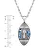 Thumbnail Image 3 of True Fans Detroit Lions 1/20 CT. T.W. Diamond Vertical Football Necklace in Sterling Silver