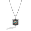 Thumbnail Image 1 of True Fans Miami Dolphins 1/5 CT. T.W. Diamond and Enamel Reversible Shield Necklace in Sterling Silver
