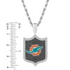 Thumbnail Image 3 of True Fans Miami Dolphins 1/5 CT. T.W. Diamond and Enamel Reversible Shield Necklace in Sterling Silver