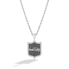 Thumbnail Image 1 of True Fans Seattle Seahawks 1/5 CT. T.W. Diamond and Enamel Reversible Shield Necklace in Sterling Silver