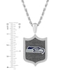 Thumbnail Image 3 of True Fans Seattle Seahawks 1/5 CT. T.W. Diamond and Enamel Reversible Shield Necklace in Sterling Silver
