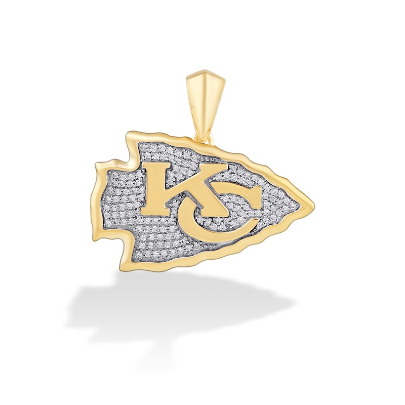 Main Image 1 of True Fans Kansas City Chiefs 1/4 CT. T.W. Diamond Logo Charm in 10K Gold