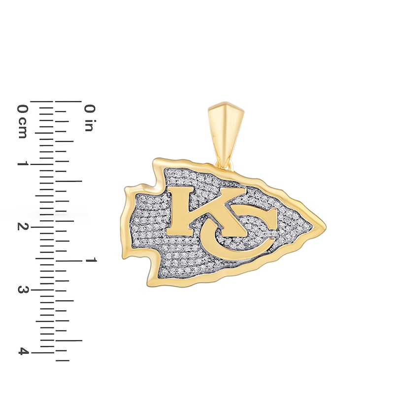 Main Image 2 of True Fans Kansas City Chiefs 1/4 CT. T.W. Diamond Logo Charm in 10K Gold