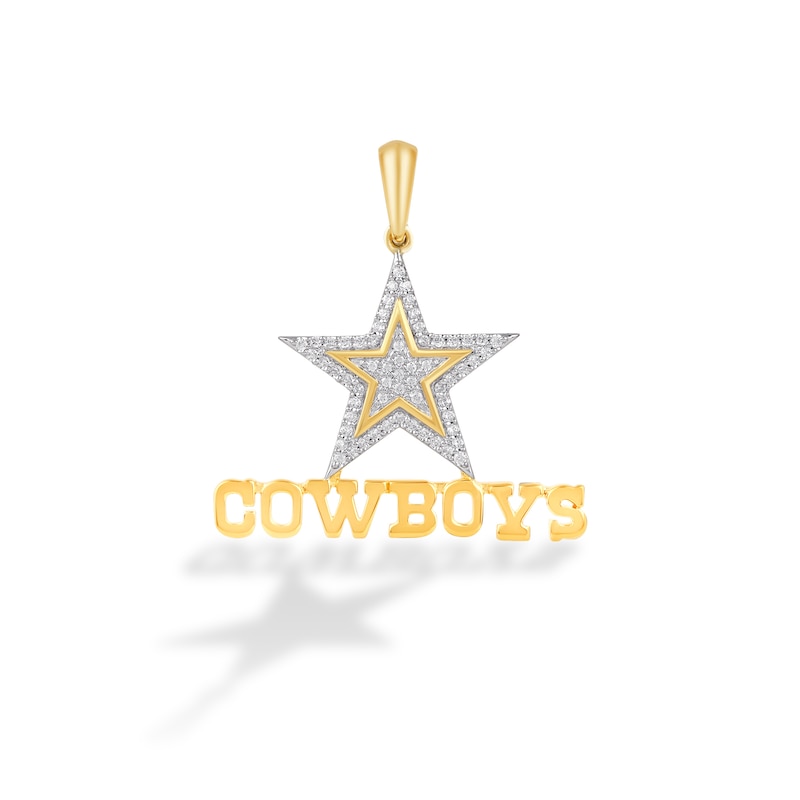 True Fans Dallas Cowboys 1/4 CT. T.W. Diamond Logo Charm in 10K Gold