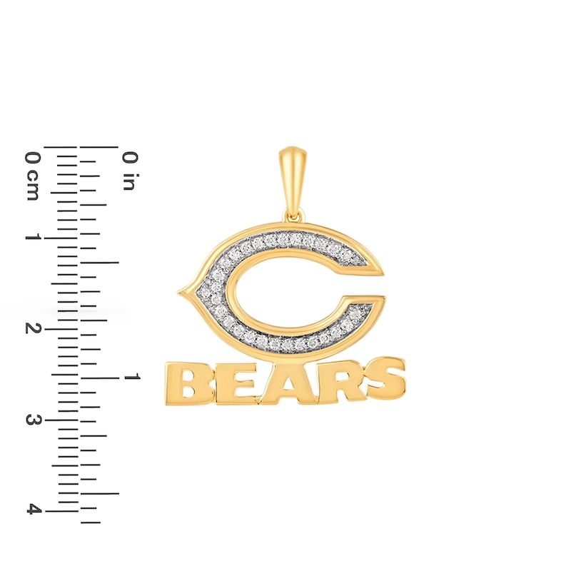 True Fans Chicago Bears 1/4 CT. T.W. Diamond Logo Charm in 10K Gold