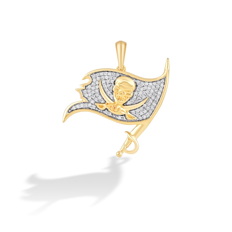 Main Image 1 of True Fans Tampa Bay Buccaneers 1/4 CT. T.W. Diamond Logo Charm in 10K Gold