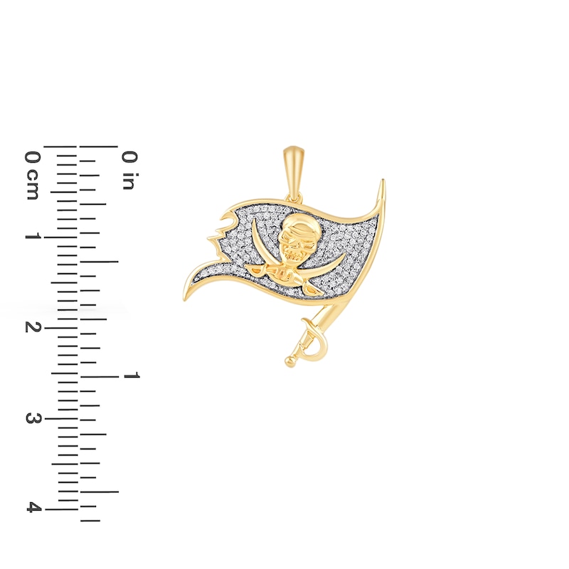 Main Image 2 of True Fans Tampa Bay Buccaneers 1/4 CT. T.W. Diamond Logo Charm in 10K Gold
