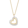 Round-Cut Diamond Tilted Hearts Necklace 1/4 ct tw 10K Yellow Gold 18”