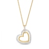 Thumbnail Image 0 of Round-Cut Diamond Tilted Hearts Necklace 1/4 ct tw 10K Yellow Gold 18”