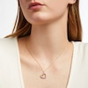 Thumbnail Image 2 of Round-Cut Diamond Tilted Hearts Necklace 1/4 ct tw 10K Yellow Gold 18”