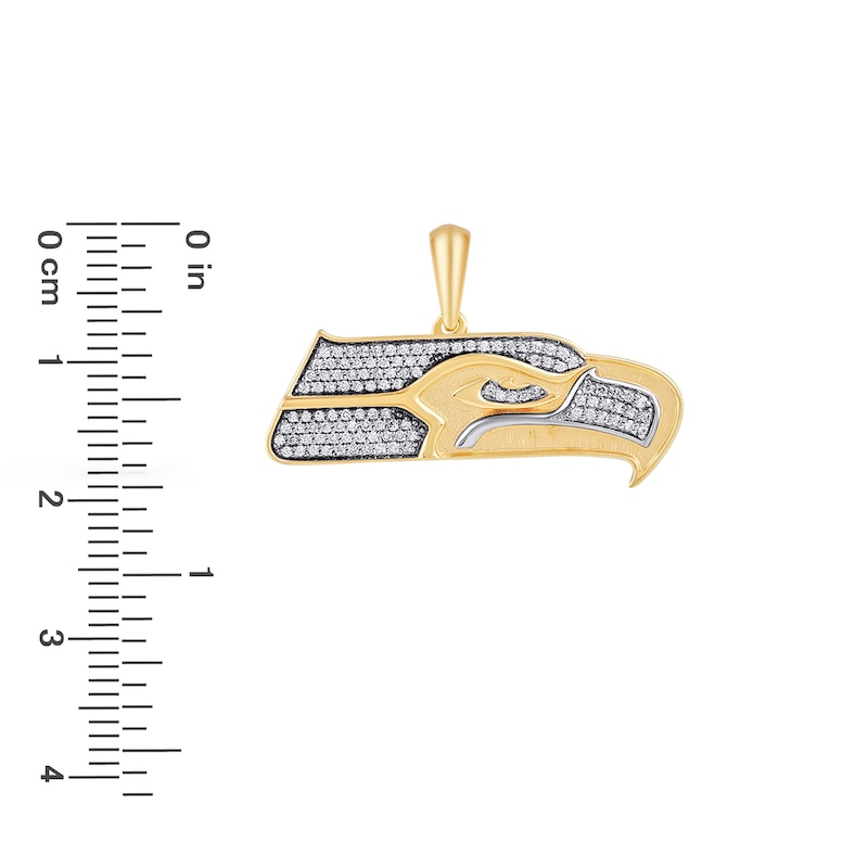 Main Image 2 of True Fans Seattle Seahawks 1/4 CT. T.W. Diamond Logo Charm in 10K Gold