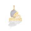 True Fans Cleveland Browns 1/4 CT. T.W. Diamond Logo Charm in 10K Gold