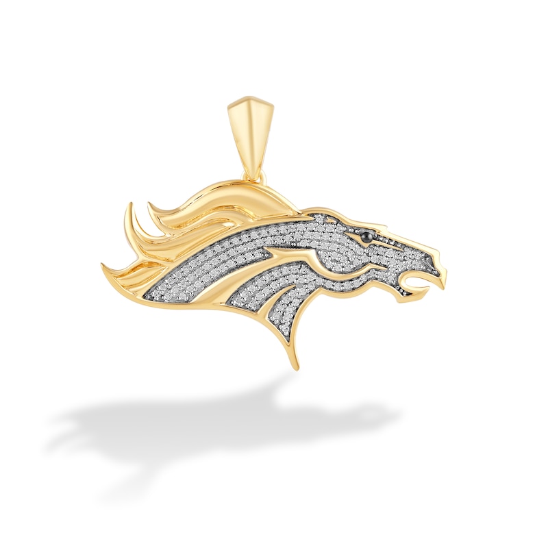 Main Image 1 of True Fans Denver Broncos 1/4 CT. T.W. Diamond Logo Charm in 10K Gold