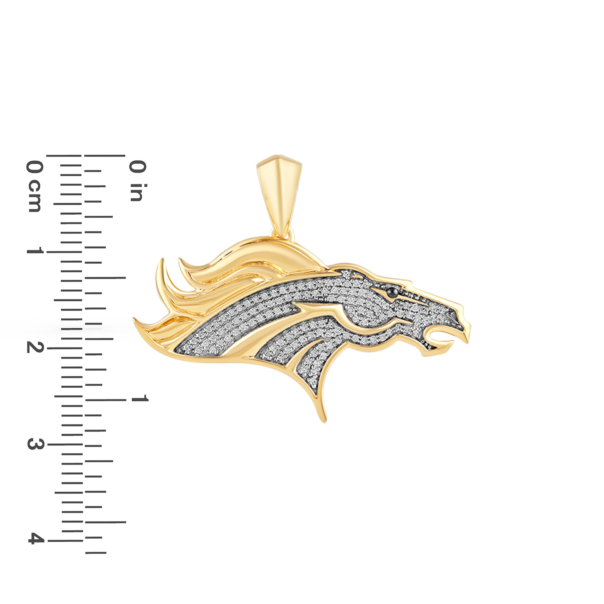 Thumbnail Image 2 of True Fans Denver Broncos 1/4 CT. T.W. Diamond Logo Charm in 10K Gold
