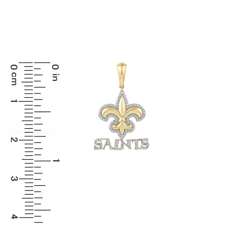 Main Image 2 of True Fans New Orleans Saints 1/4 CT. T.W. Diamond Logo Charm in 10K Gold
