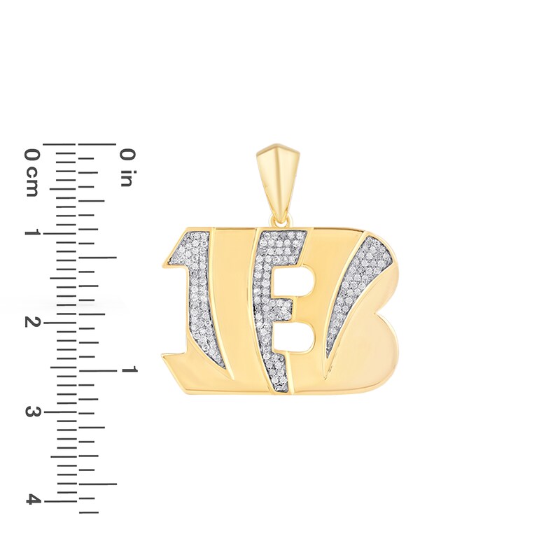 Main Image 2 of True Fans Cincinnati Bengals 1/4 CT. T.W. Diamond Logo Charm in 10K Gold