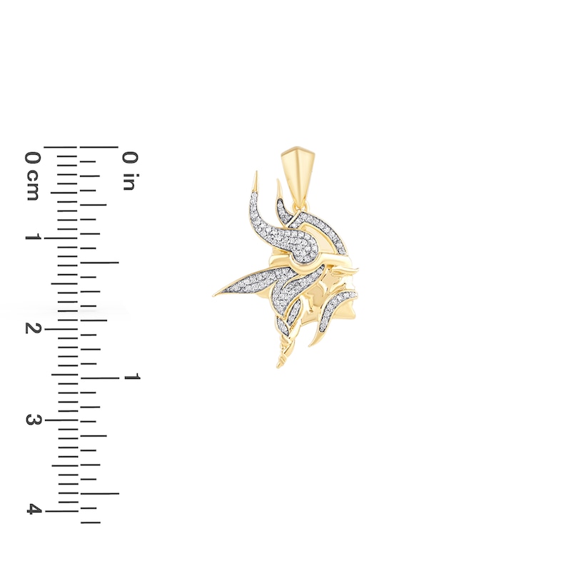 Main Image 2 of True Fans Minnesota Vikings 1/4 CT. T.W. Diamond Logo Charm in 10K Gold