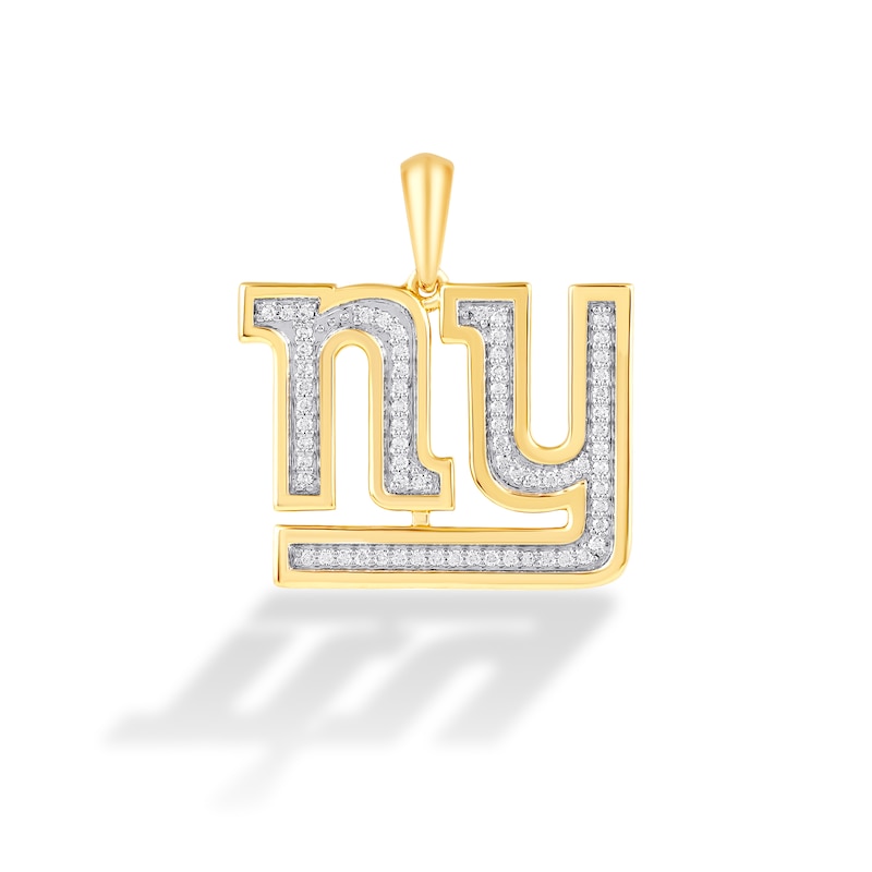 Main Image 1 of True Fans New York Giants 1/4 CT. T.W. Diamond Logo Charm in 10K Gold