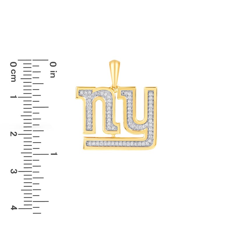 Main Image 2 of True Fans New York Giants 1/4 CT. T.W. Diamond Logo Charm in 10K Gold