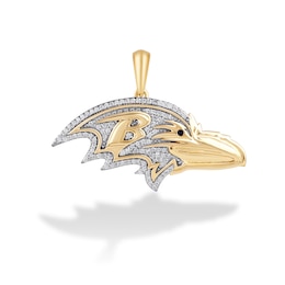 True Fans Baltimore Ravens 1/4 CT. T.W. Diamond Logo Charm in 10K Gold