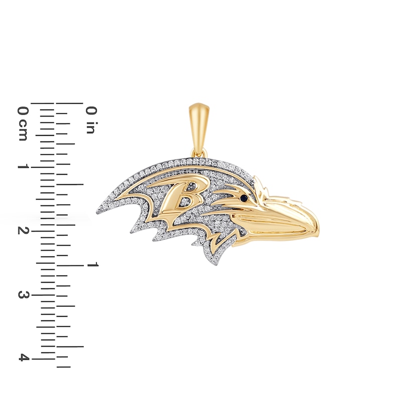 Main Image 2 of True Fans Baltimore Ravens 1/4 CT. T.W. Diamond Logo Charm in 10K Gold