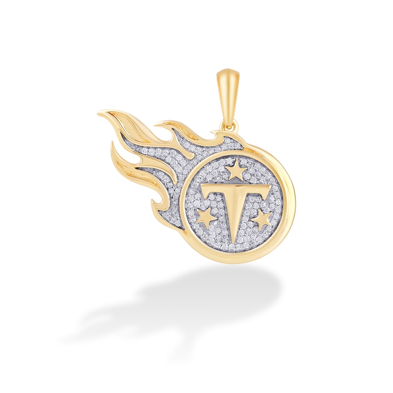Main Image 1 of True Fans Tennessee Titans 1/4 CT. T.W. Diamond Logo Charm in 10K Gold