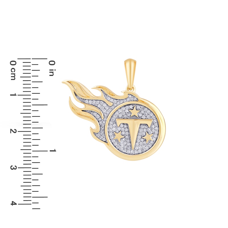 Main Image 2 of True Fans Tennessee Titans 1/4 CT. T.W. Diamond Logo Charm in 10K Gold
