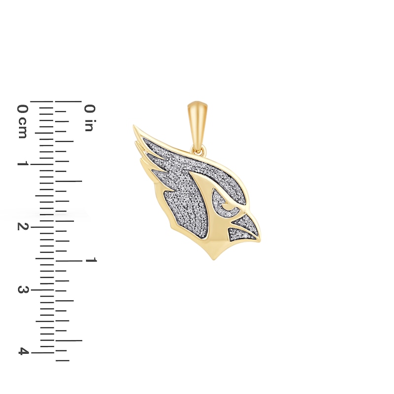 Main Image 2 of True Fans Arizona Cardinals 1/4 CT. T.W. Diamond Logo Charm in 10K Gold