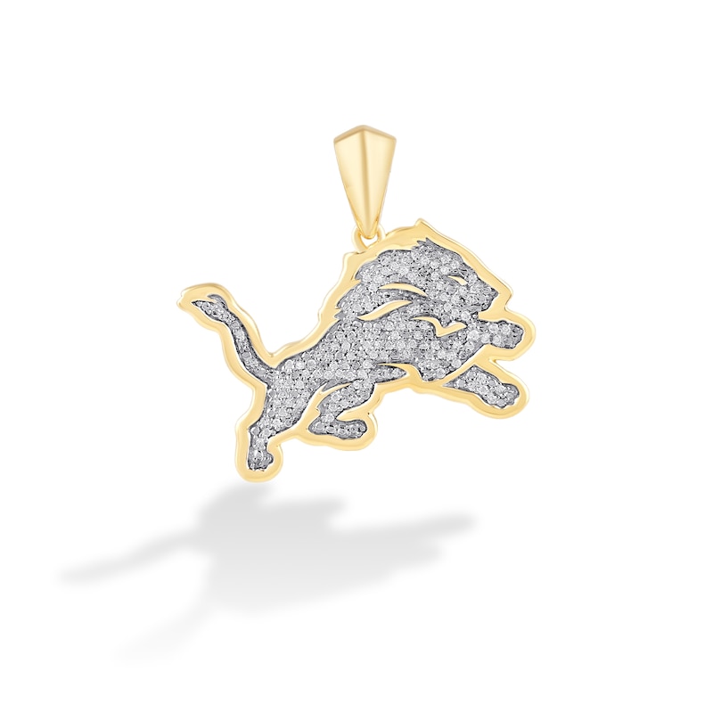 Main Image 1 of True Fans Detroit Lions 1/4 CT. T.W. Diamond Logo Charm in 10K Gold