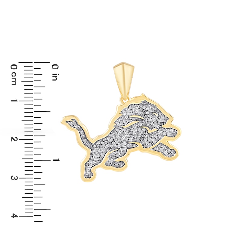 Main Image 2 of True Fans Detroit Lions 1/4 CT. T.W. Diamond Logo Charm in 10K Gold