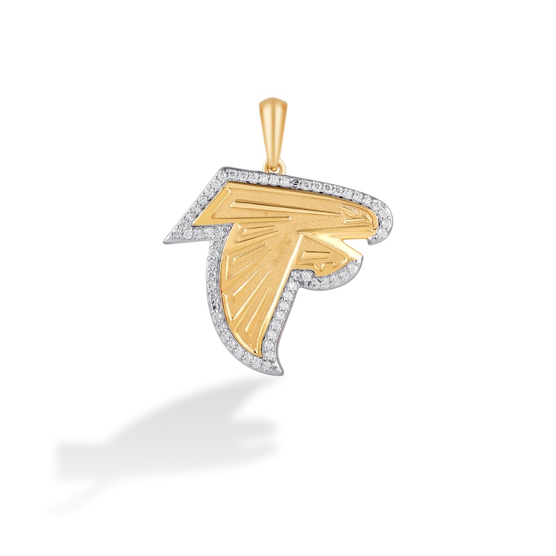 Main Image 1 of True Fans Atlanta Falcons 1/4 CT. T.W. Diamond Logo Charm in 10K Gold