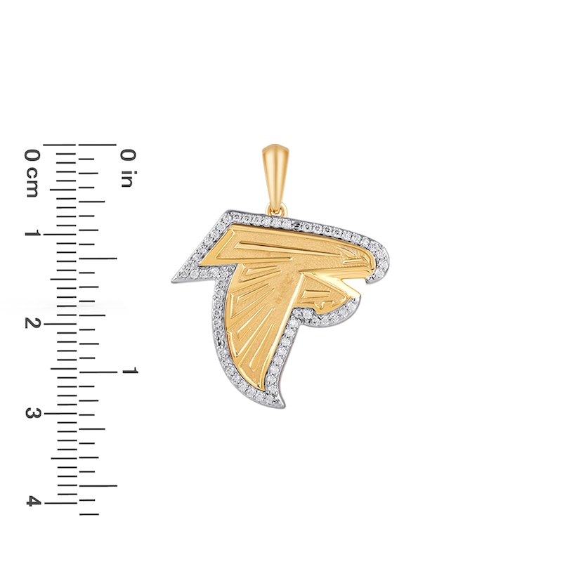 Main Image 2 of True Fans Atlanta Falcons 1/4 CT. T.W. Diamond Logo Charm in 10K Gold
