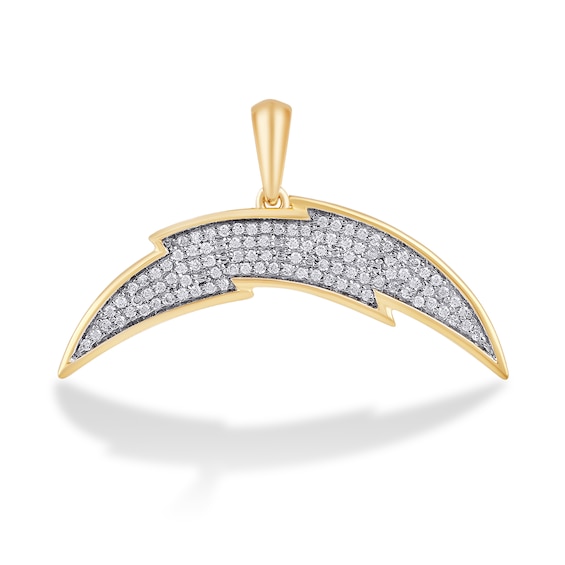 True Fans Los Angeles Chargers 1/4 CT. T.W. Diamond Logo Charm in 10K Yellow Gold