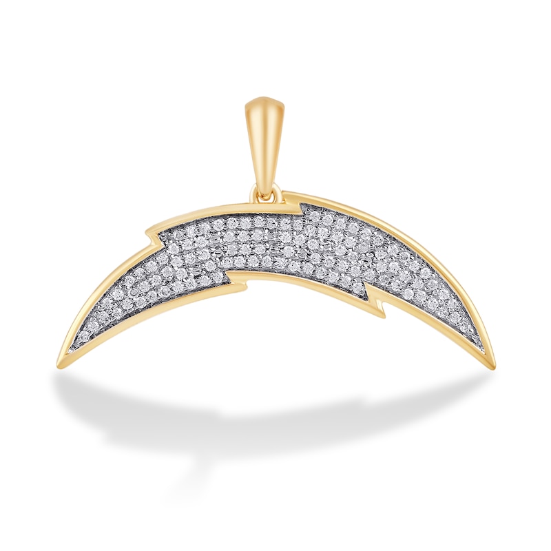 Main Image 1 of True Fans Los Angeles Chargers 1/4 CT. T.W. Diamond Logo Charm in 10K Gold