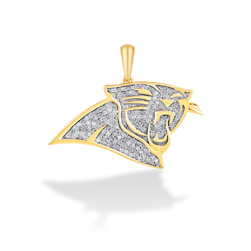 Main Image 1 of True Fans Carolina Panthers 1/4 CT. T.W. Diamond Logo Charm in 10K Gold
