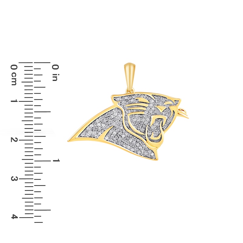 Main Image 2 of True Fans Carolina Panthers 1/4 CT. T.W. Diamond Logo Charm in 10K Gold
