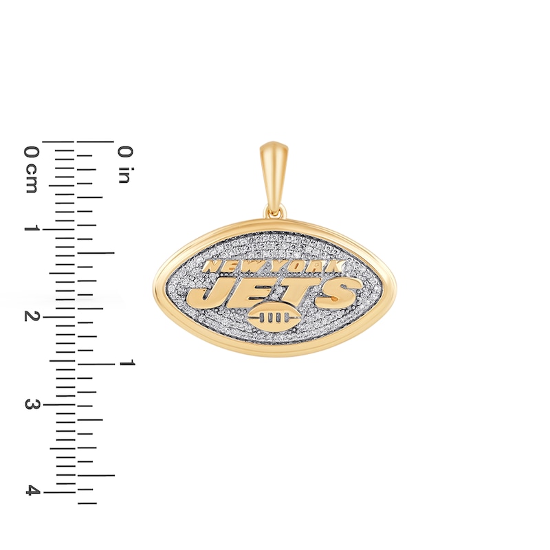 True Fans New York Jets 1/4 CT. T.W. Diamond Logo Charm in 10K Gold