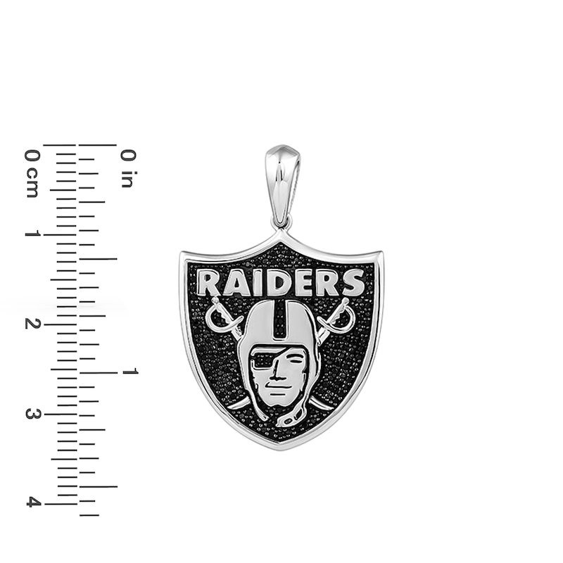 Main Image 2 of True Fans Las Vegas Raiders 1/4 CT. T.W. Diamond Logo Charm in 10K White Gold