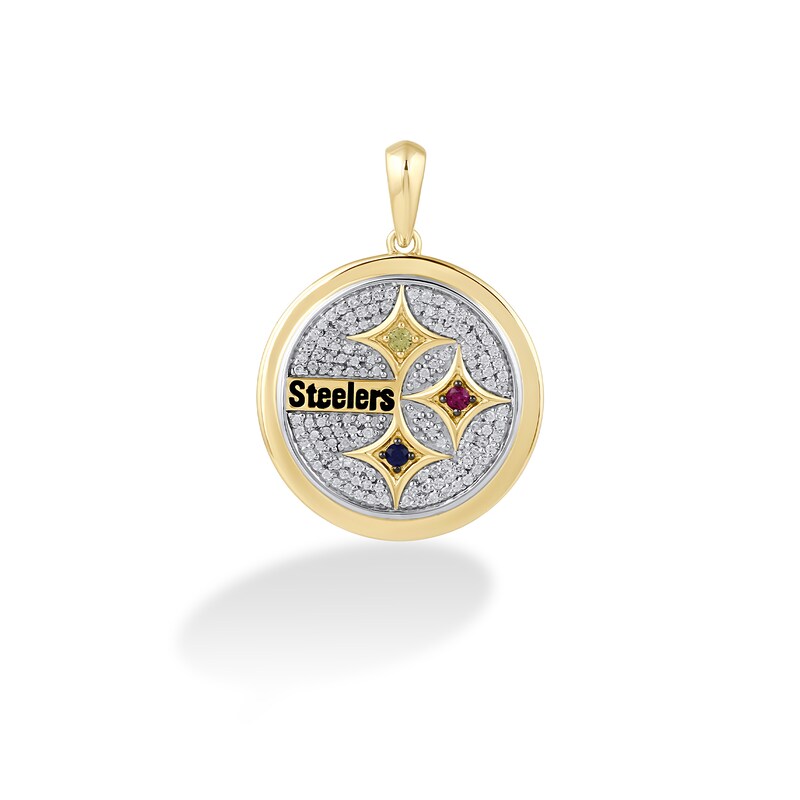 True Fans Pittsburgh Steelers 1/4 CT. T.W. Diamond Logo Charm in 10K Gold