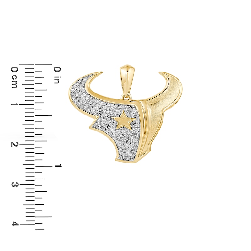 Main Image 2 of True Fans Houston Texans 1/4 CT. T.W. Diamond Logo Charm in 10K Gold