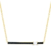 Thumbnail Image 1 of Round-Cut Black Diamond & Baguette-Cut White Diamond Bar Necklace 1/10 ct tw 10K Yellow Gold 18&quot;