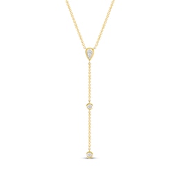 Round-Cut Diamond Y Drop Necklace 1/5 ct tw 10K Yellow Gold 18"