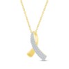 Thumbnail Image 1 of Round-Cut Diamond Ribbon Necklace 1/6 ct tw 10K Yellow Gold 18&quot;