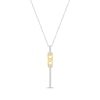 Thumbnail Image 1 of Round-Cut Diamond Link Line Drop Necklace 1/10 ct tw 10K Two-Tone Gold 18&quot;
