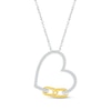 Thumbnail Image 1 of Round-Cut Diamond Heart & Link 1/6 ct tw Sterling Silver & 10K Yellow Gold 18“