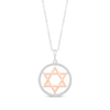 Thumbnail Image 1 of Round-Cut Diamond Star of David Necklace 1/10 ct tw Sterling Silver & 10K Rose Gold 18“